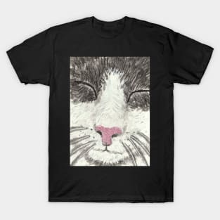 Tuxedo cat face  watercolor painting T-Shirt